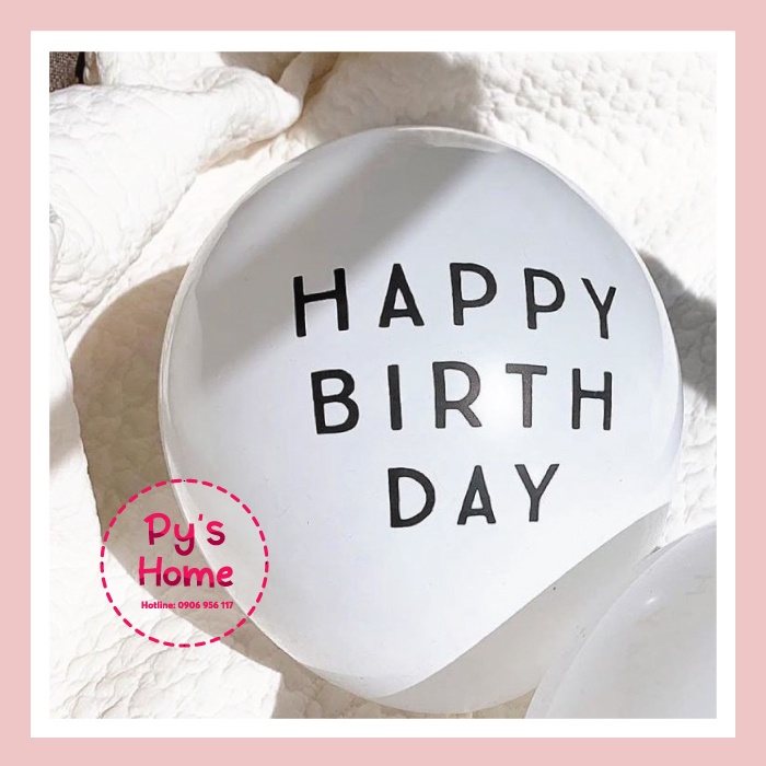 🌸🌻🌼 Bong Bóng In Chữ Happy Birthday + To You + 1 Happy Birthday- Phụ kiện trang trí sinh nhật - Phong cách Hàn Quốc
