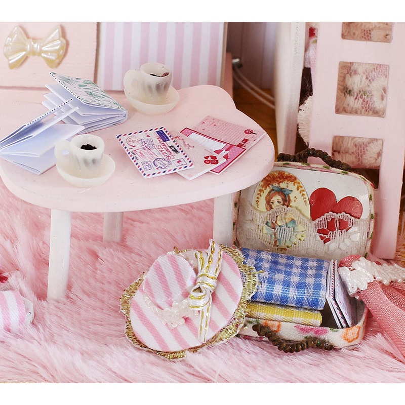 (Hàng Sẳn TP.HCM giao ngay) Bộ lắp ghép DIY - Hello Kitty, Pink heart Girl, Sweet Home, Blue Sky (Kèm Keo+Mica Che Bụi)
