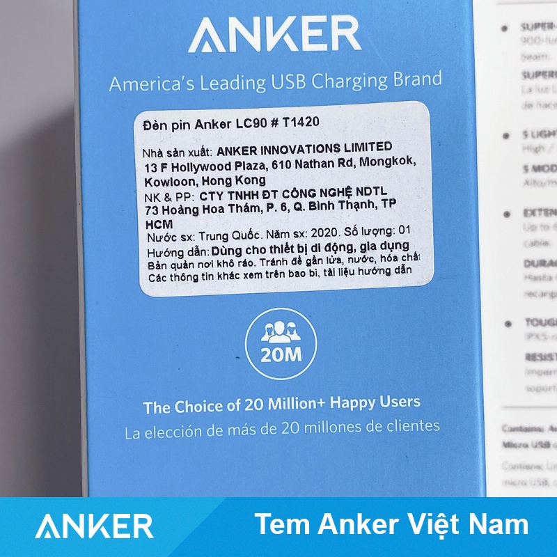 Đèn Pin ANKER Bolder LC90 T1420 FlashLight Chiếu xa dã ngoại đi rừng cầm tay Chính Hãng Du lịch Cắm Trại