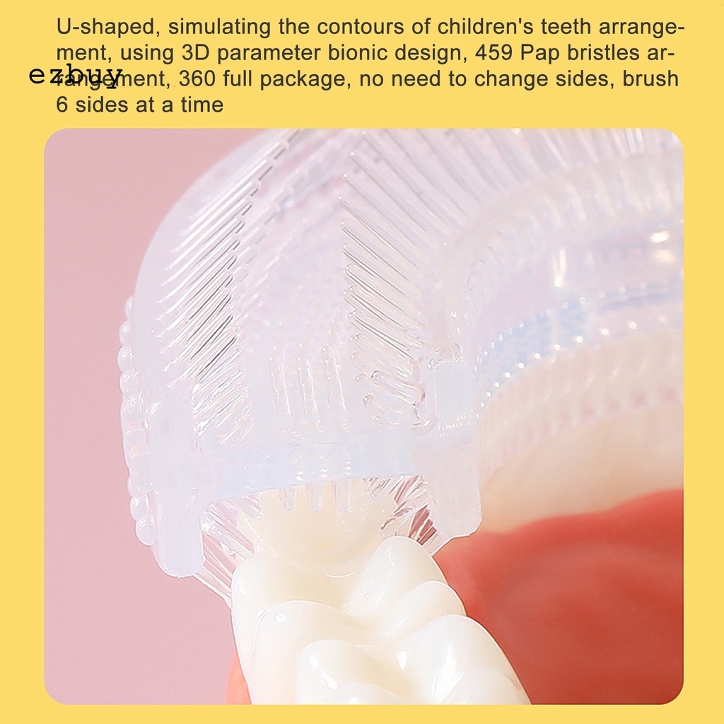 Bàn chải đánh răng hình chữ u bằng silicon cho bé