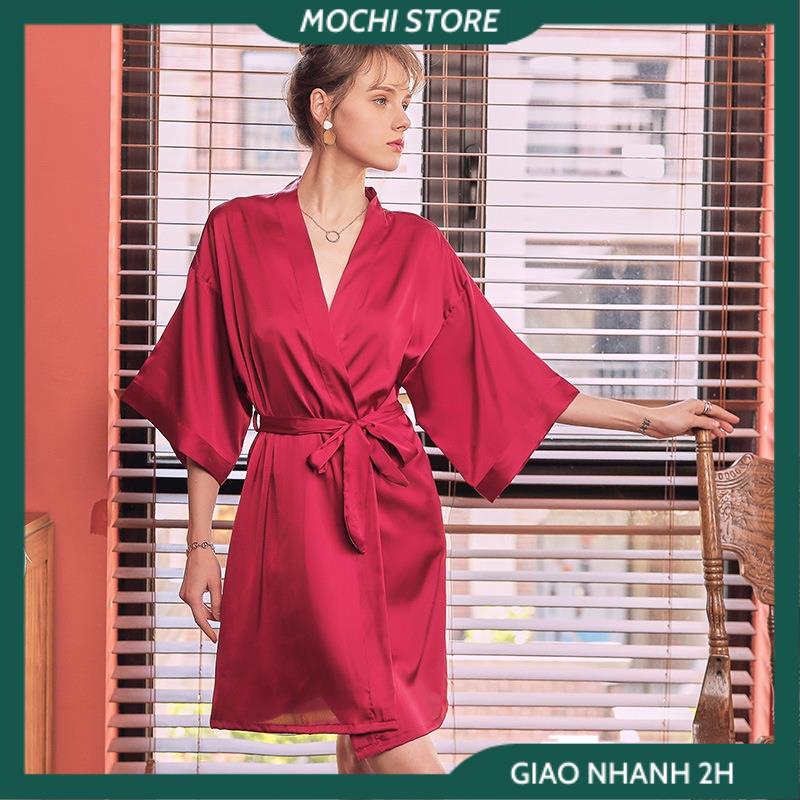 Áo Choàng Ngủ Kimono Lụa , Áo Choàng Tắm Nữ Chất Lụa Satin Nhiều Màu Phong Cách Nhật Bản Mới Gợi Cảm Cho Bạn Nữ. | BigBuy360 - bigbuy360.vn