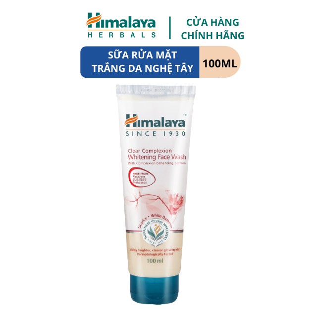 [HSD: 10/2021] Sữa rửa mặt trắng da chiết xuất nghệ tây Himalaya Clear Complexion Whitening Face Wash 100ml