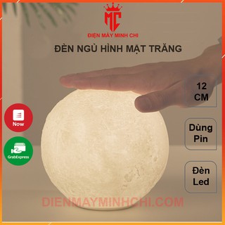 Đèn Ngủ Led Hình Mặt Trăng Đường Kính 12 cm Sử dụng Pin