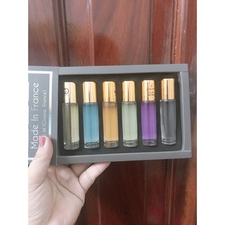 Set 6 chai nước hoa chiết Pháp dạng lăn