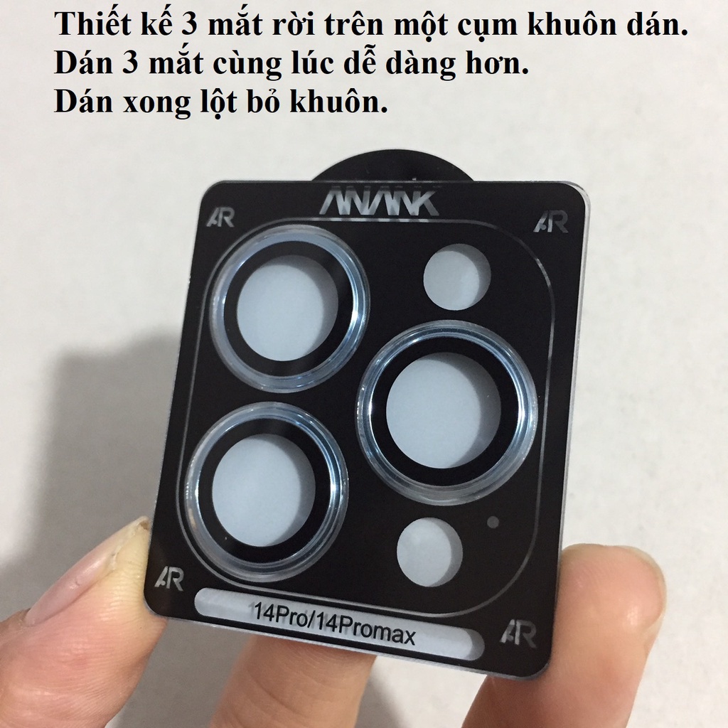 Cụm cường lực viền hợp kim titan dán camera cho iP 14 Pro / 14 Pro Max ANANK AR