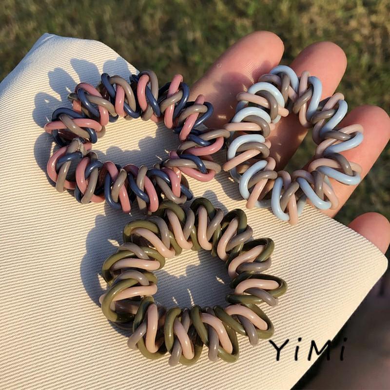 Dây Buộc Tóc Dạng Dây Bện Màu Sắc Tương Phản Chống Thấm Nước Xinh Xắn
