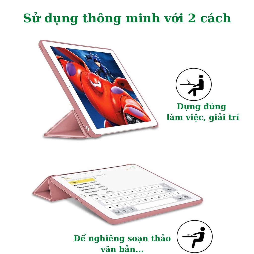 Ốp ipad Silicon 3 Mảnh Chất Đẹp ipad Air 2/Air 1/Air 3/Air4/gen 5/6/7/8/9/ Pro 11..MART CASE