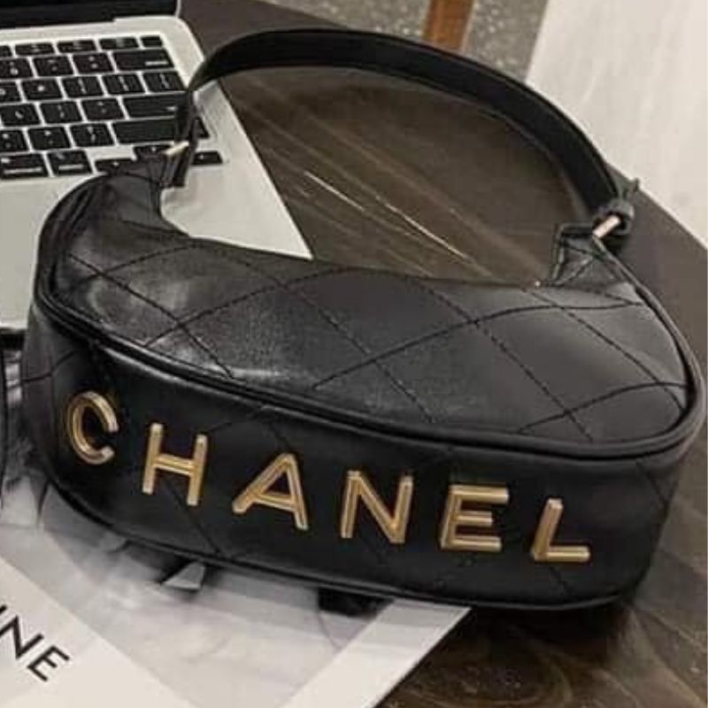 Túi kẹp nách cha.nel dáng bầu mẫu mới nhất size 20cm JUMITO