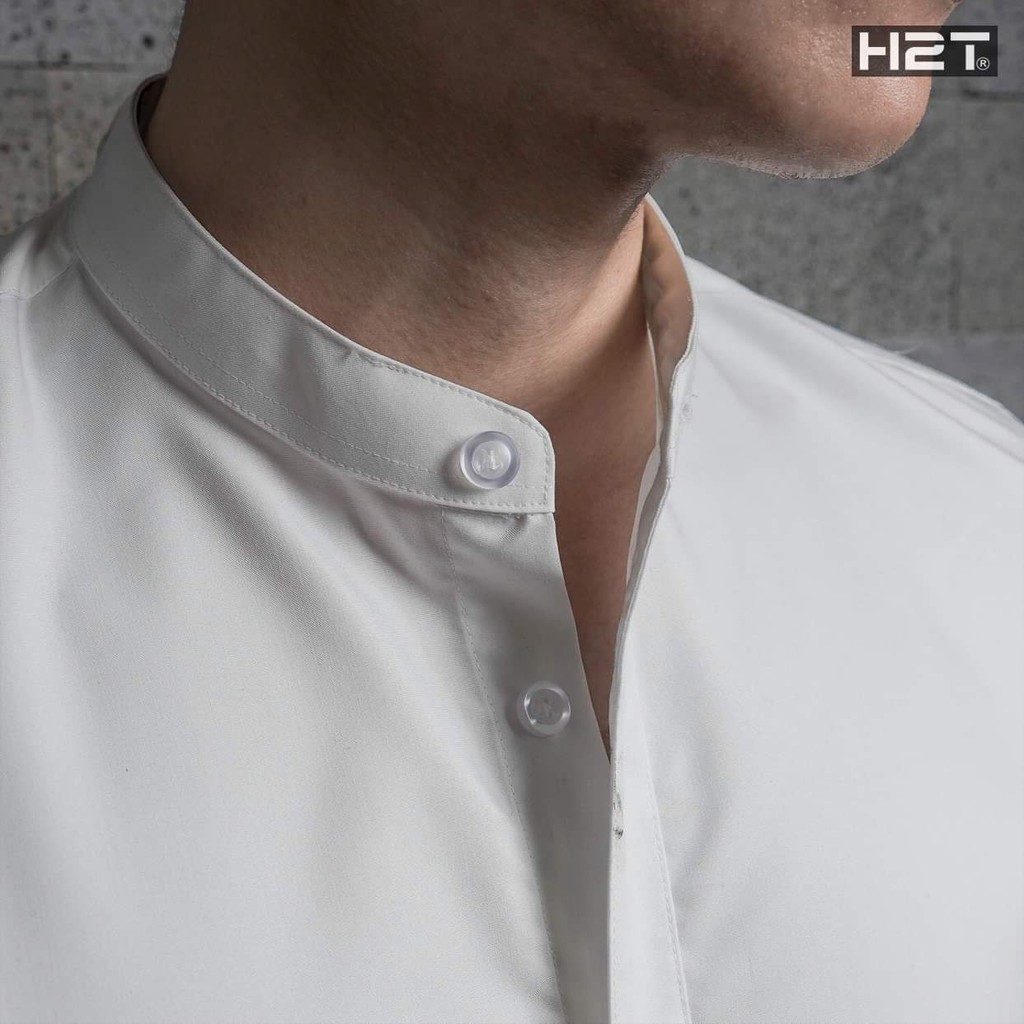 sơ mi nam cổ tàu chất liệu lụa thái cao cấp màu đen và màu trắng vải bóng nhẹ mềm mặc mát không nhăn | BigBuy360 - bigbuy360.vn