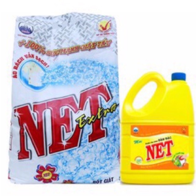 Bột giặt Net Extra 6kg tặng nước rửa chén 1,5L