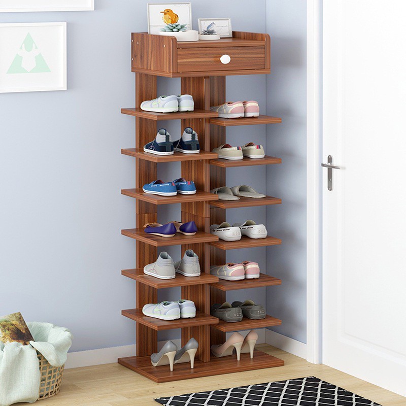 [2021] Kệ để giày dép 14 tầng kèm ngăn kéo nhỏ đựng đồ gỗ PDF dày dặn Home Decor