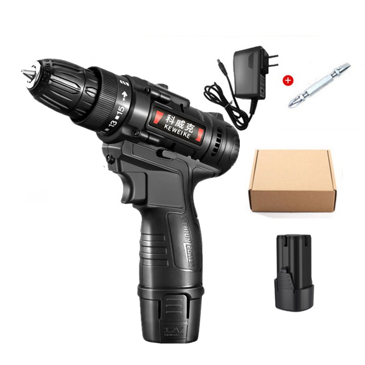 Máy khoan, bắt vít dùng pin KEWEIWE 12V - 2 tốc độ