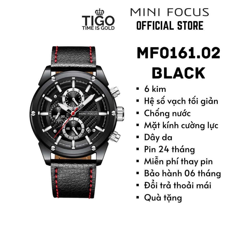 Đồng Hồ Nam Đeo Tay Chính Hãng MINI FOCUS MF0161G.02 Dây Da Thật Màu Đen Viền Thép Không Gỉ Đẹp Cao Cấp - Có Quà Tặng | BigBuy360 - bigbuy360.vn