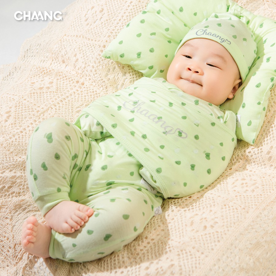 Set quần sơ sinh CHAANG summer xanh lá cây