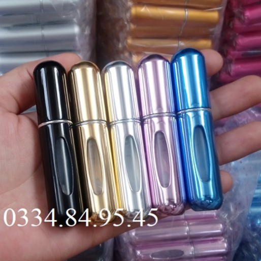 Chai lọ chiết nước hoa tự động 5ml được chọn màu - Vỏ chiết nhôm / ống chiết TRỰC TIẾP, CHIẾT ĐÁY