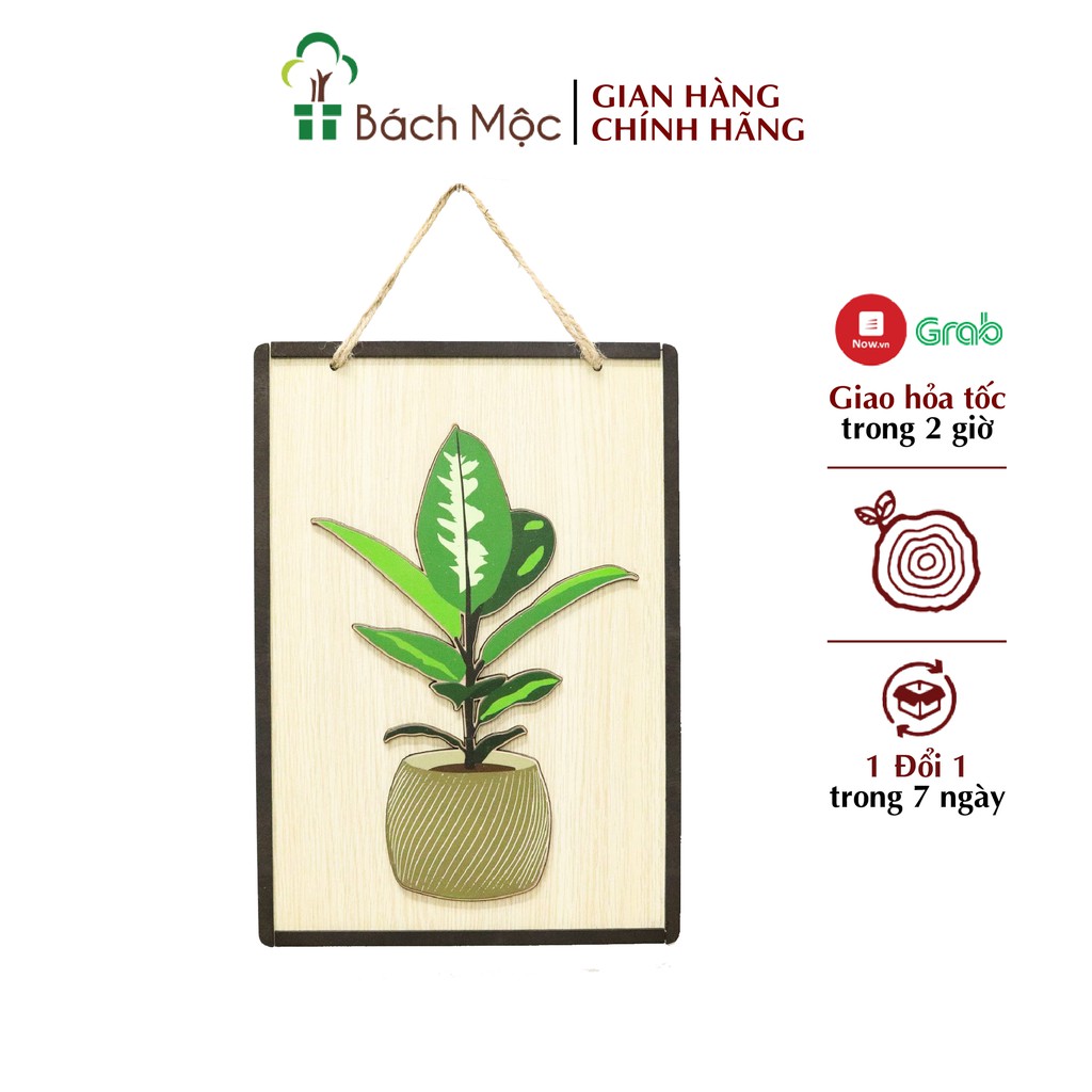 Tranh Gỗ Decor Treo Tường BÁCH MỘC Họa Tiết Lá Cây Nhiều Màu Trang Trí Nhà Cửa