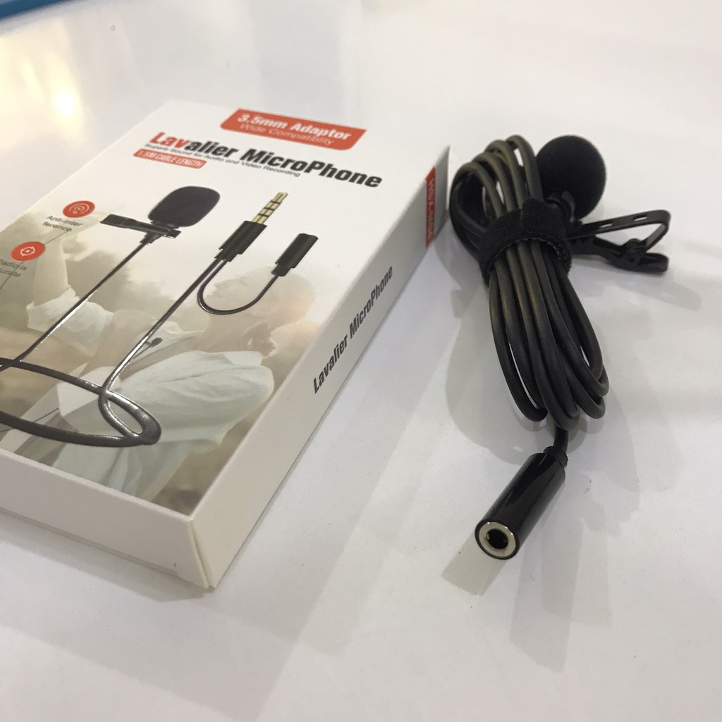 Mic thu âm cài áo cho Điện thoại, Máy tính, Máy quay phim Lavalier Microphone