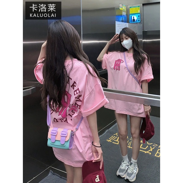 Jiashucheng Áo Thun 100% Không Xuyên Thấu Tay Ngắn Phong Cách harajuku Mới