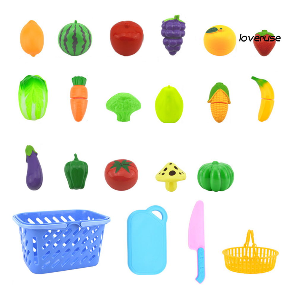 Bộ Đồ Chơi Mô Phỏng Cắt Rau Củ Quả Gồm 23 Món Cho Bé