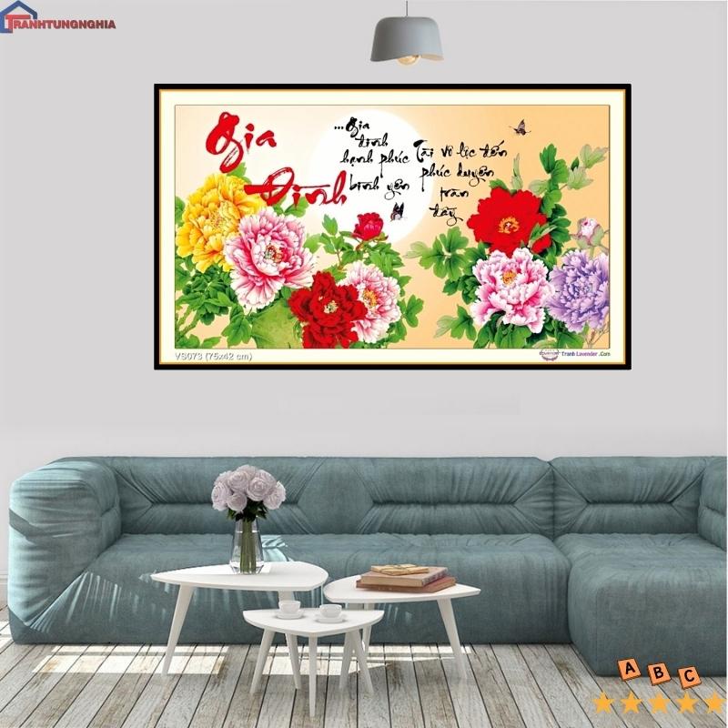Tranh đính đá ABC gia đình hạnh phúc