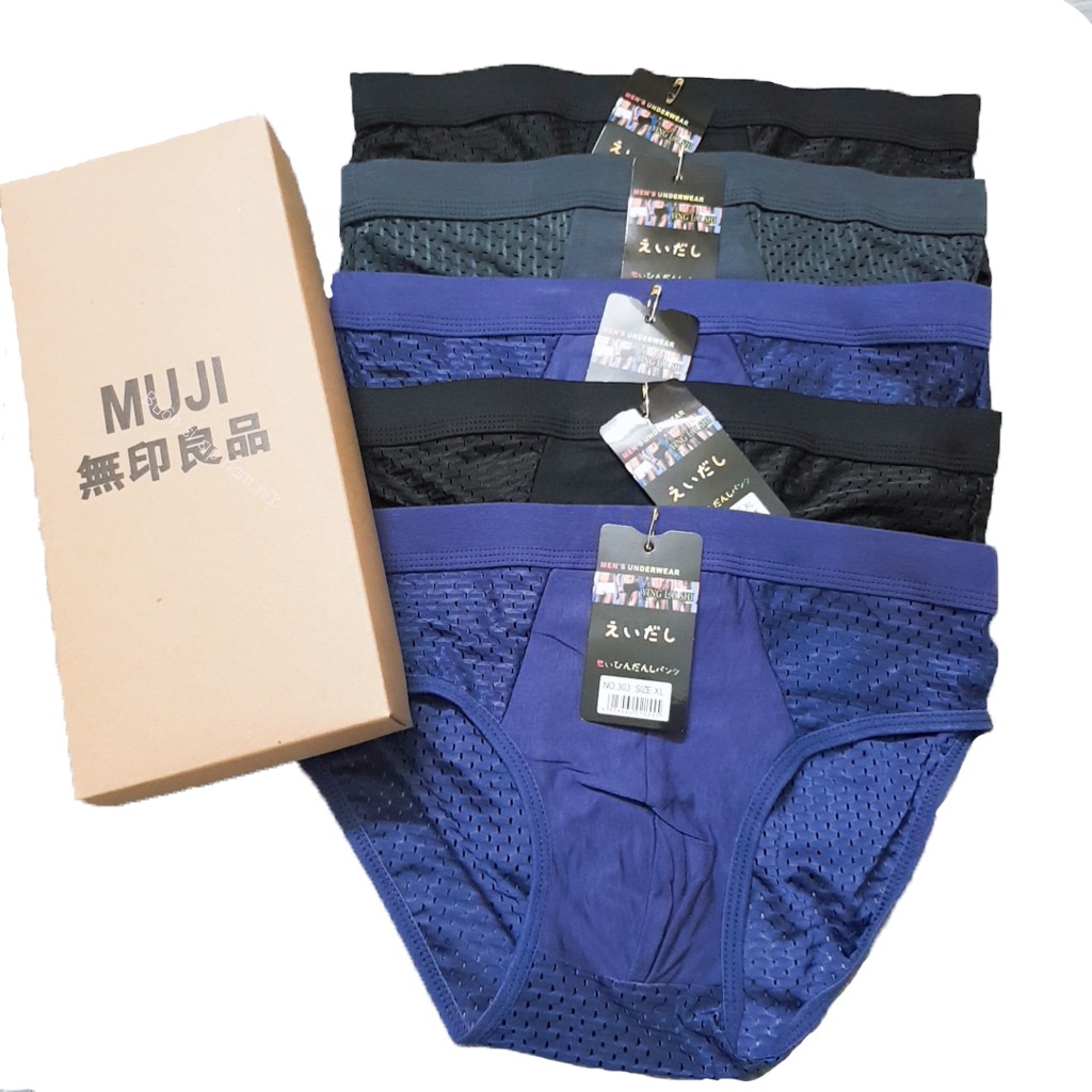 Hộp 04 Quần sịp / Quần Lót Nam Thông Hơi Cao Cấp Xuất Nhật (Loại Lỗ To)