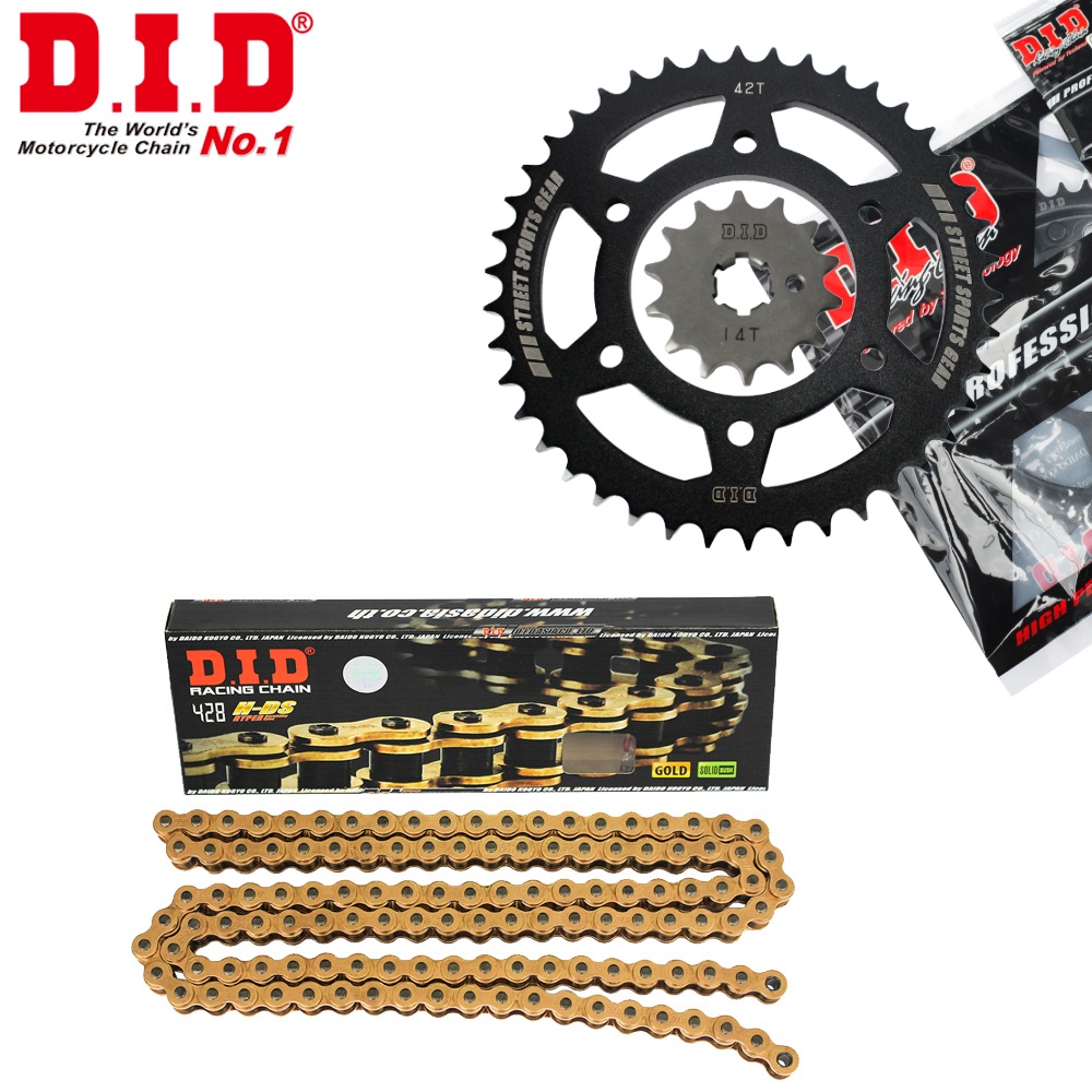 Nhông Sên Dĩa DID Exciter 150 sên Metalic Gold 428HDS-122RB, 14T-42T (combo lẻ)