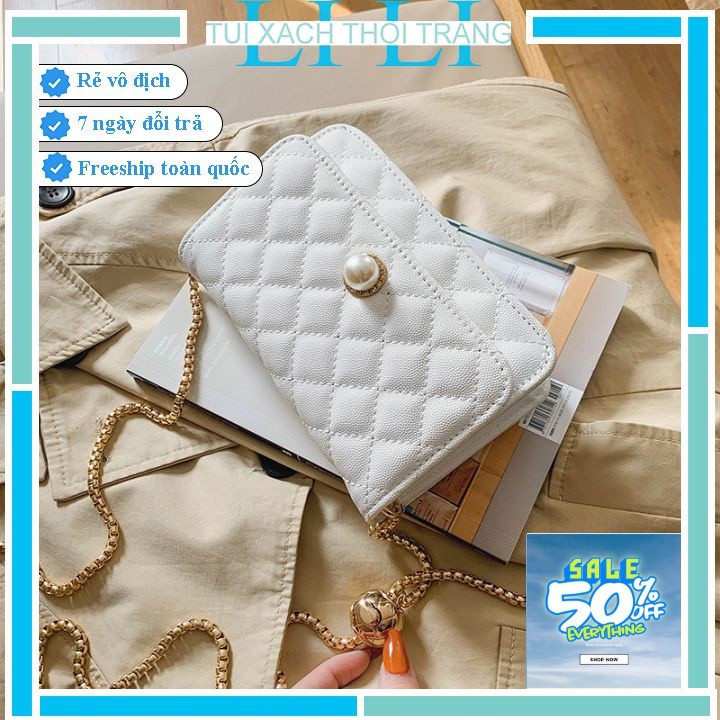 Túi xách nữ trần trám 💖 Túi đeo chéo nữ size 18cm dây đeo xích kiểu dáng mới. 5187#!