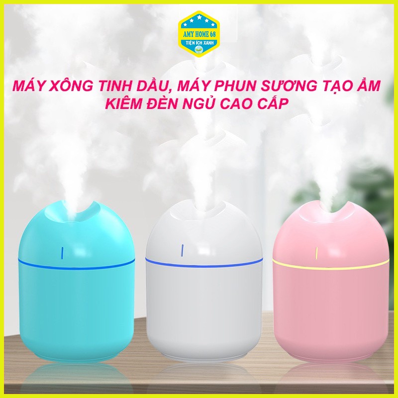 Máy xông tinh dầu - Máy phun sương tạo ẩm mini 200ml xinh xắn