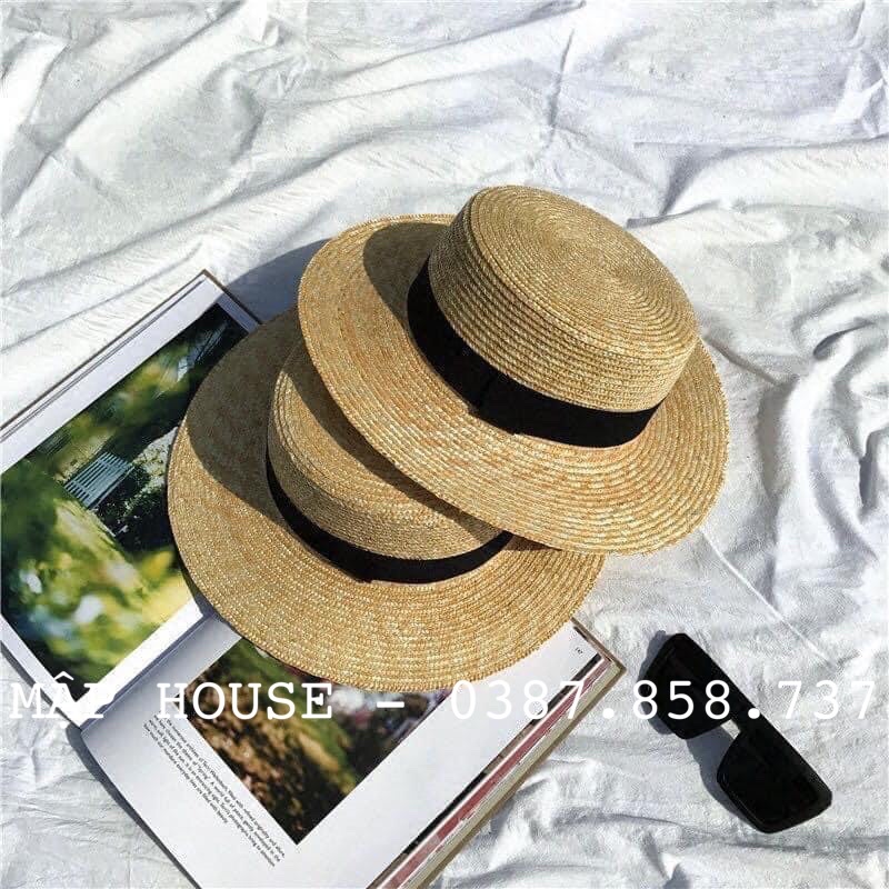 Mũ gaucho vành ngang cao cấp đi biển phong cách Vintage