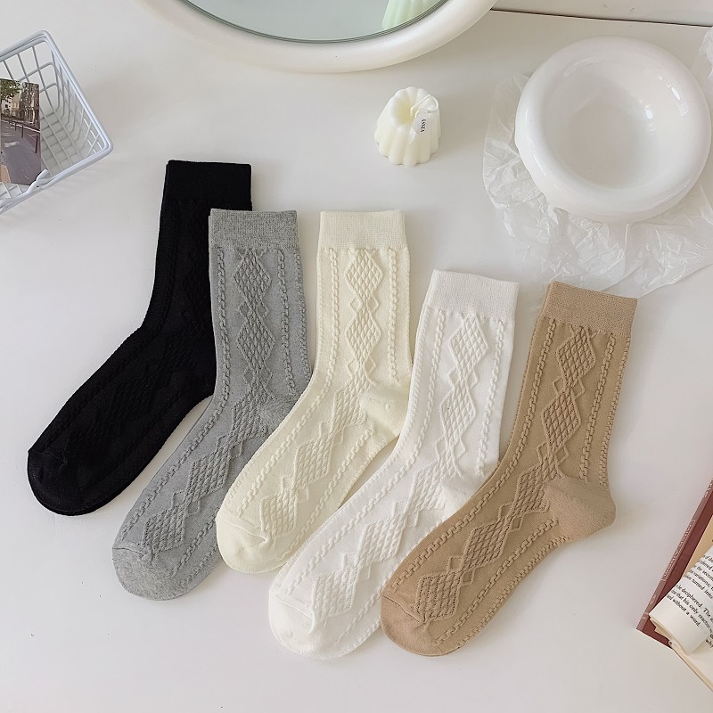 Vớ Cotton Cổ Cao Vừa Phong Cách Retro Nhật Bản Thời Trang Mới