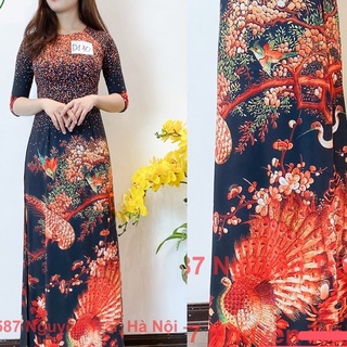 Áo dài mẹ hoạ tiết chim công phù hợp các mẹ | Áo dài Yến Hải | Mã D130