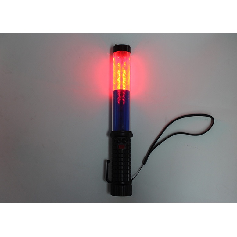 Gậy đèn led chỉ huy giao thông có còi 120 decibel, pin sạc chống va đập