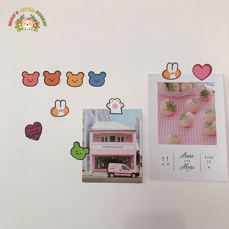 Sticker gấu mèo MIAO'S LITTLE FOREST hình dán gấu mèo đơn giản giá rẻ trang trí sổ tay bullet journal MST202