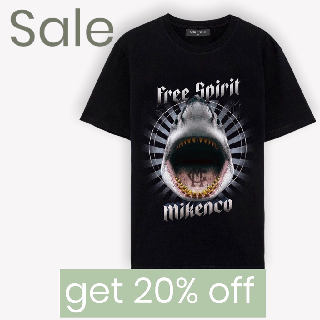 Áo Thun MIKENCO Cá Mập Tay Lỡ Nam Nữ  Chất Liệu 100% 4 Chiều Co Giãn, Thoáng Mát