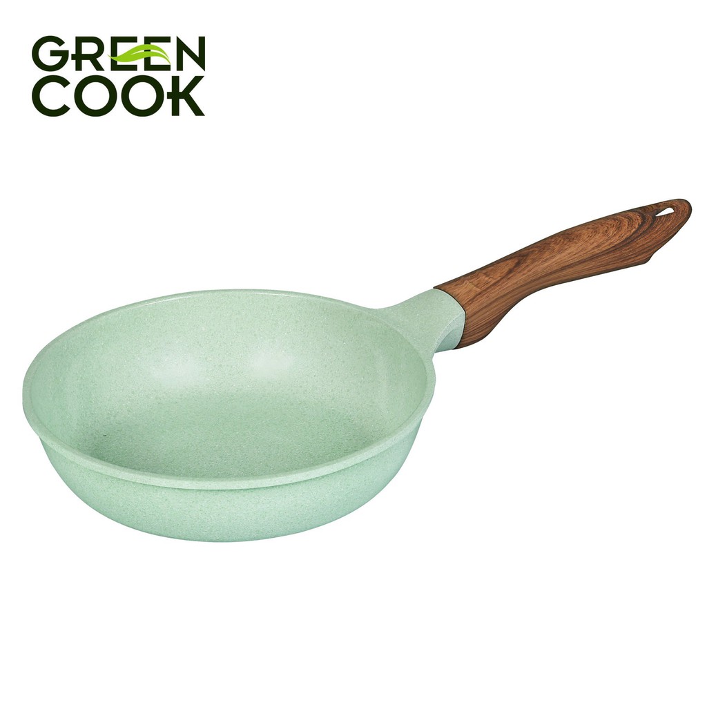 Chảo đúc đáy từ chống dính men đá ceramic xanh ngọc Green Cook