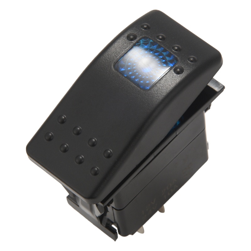 Công Tắc Bật / Tắt 12v 20 Đèn LED Xanh Dương SPST 3P Chống Nước Có Đèn