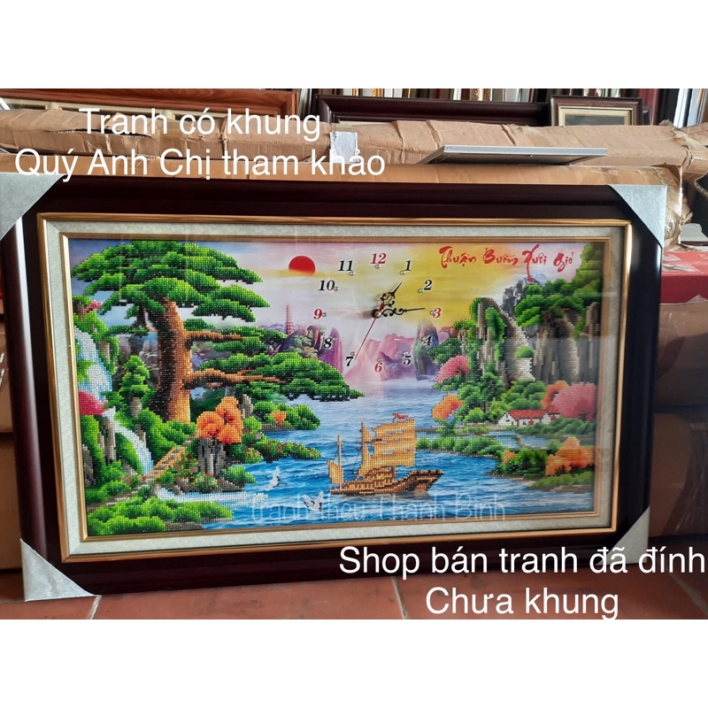 Tranh đính đá thành phẩm Thuận Buồm Xuôi Gió ( đã đính )