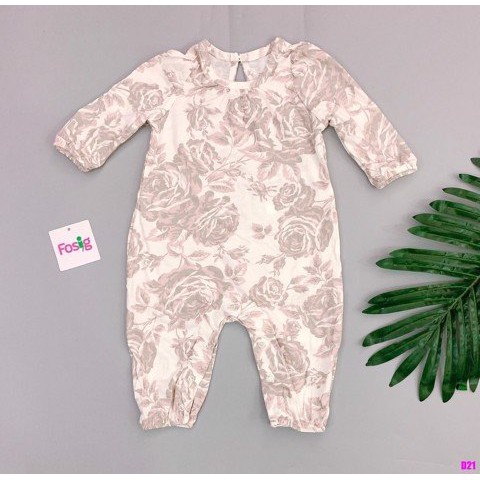 [5-13kg] Sleepsuit Gài Nút Không Vớ Bé Gái GP - Trắng Hoa Hồng