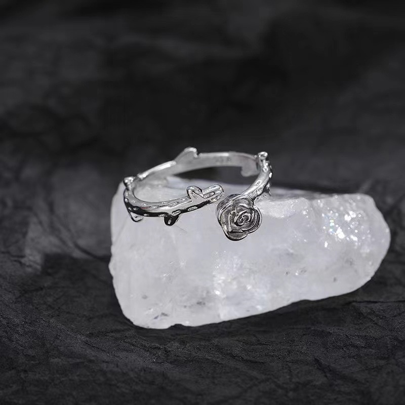 Nhẫn Đôi Hình Hoa Hồng Có Thể Điều Chỉnh Thời Trang