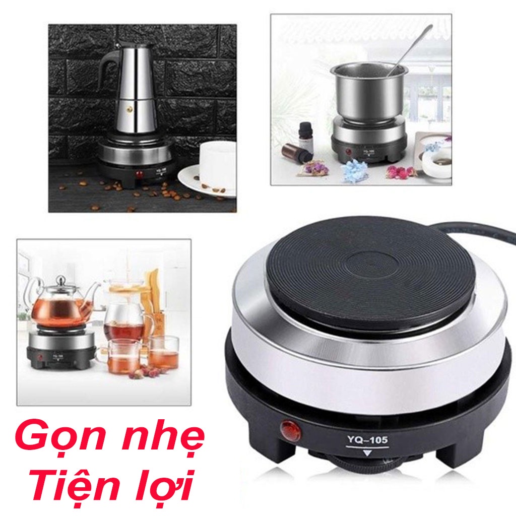 Bếp điện mini 500W không kén nồi dùng để đun sôi cà phê và hâm thức ăn - Bảo hành 12 tháng
