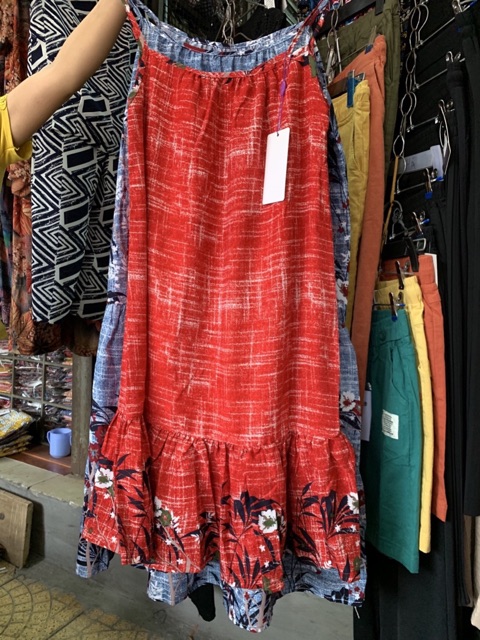 Váy lanh chất xước thái sát lách , 2 dây | BigBuy360 - bigbuy360.vn