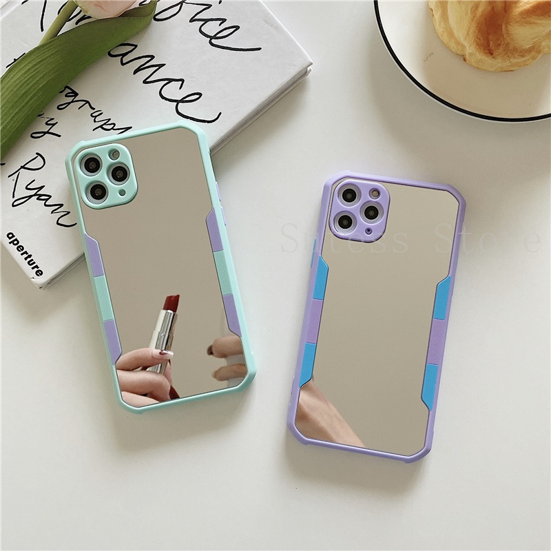 iPhone 12 Pro Max 11 Pro Max Phone Case Mixed Candy Colors Casing Mirror TPU Soft Cover