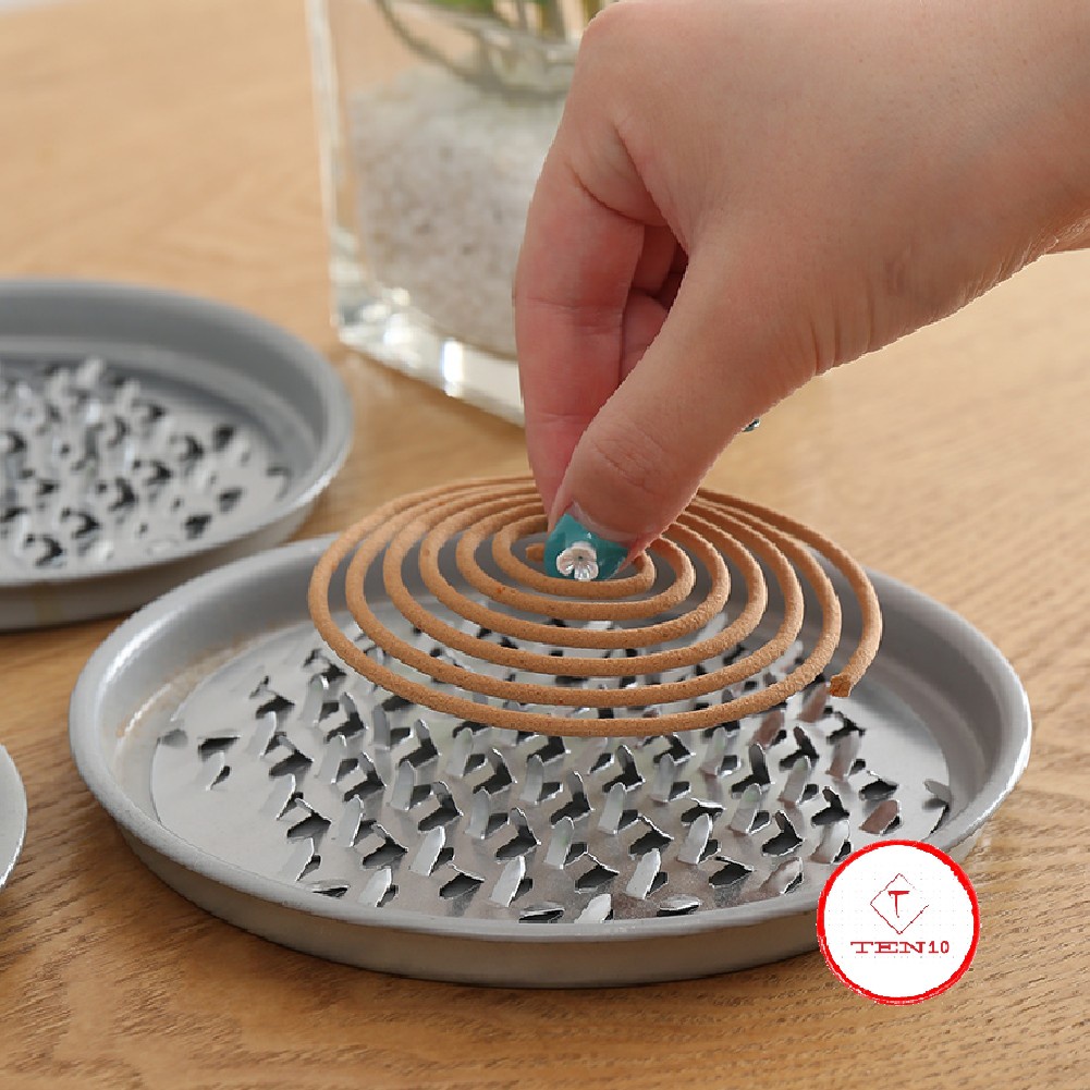 Hộp đựng nhang muỗi, khay đốt nhang muỗi có nắp đậy bằng thép không gỉ chống cháy có lỗ thoát khói an toàn khi sử dụng