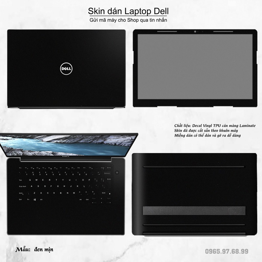 Skin dán Laptop Dell màu Chrome đen mịn