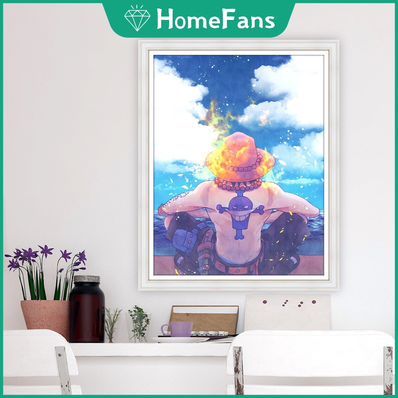 Bộ Tranh Đính Đá 5D Tự Làm Hình Anime One Piece Kích Thước 40x50cm Trang Trí Nhà Cửa