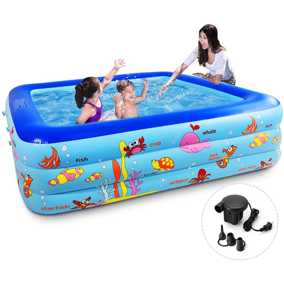 [Bể M8 + Miếng Vá] Bể bơi phao 3 Tầng cỡ lớn loại dày, hồ bơi dành cho em bé-bể bơi mini gia đình