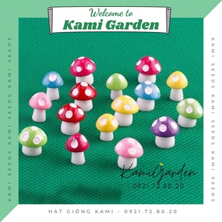 Nấm Nhựa Mini - Phụ kiện trang trí sen đá, chậu cây mini để bàn