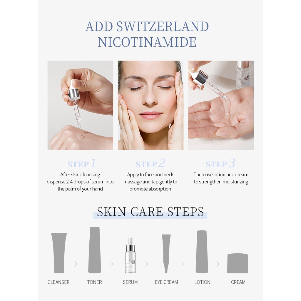 Serum Tinh Chất Nicotinamide LAIKOU Dưỡng Trắng Sáng Da Mặt 17ml