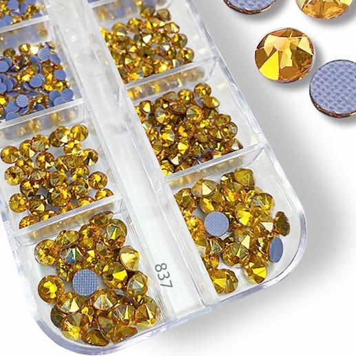 Đá Nail Chân Lưới 16 khía Vàng Heaven Topaz Ab Đính Trang Trí Móng ANGELICA 837