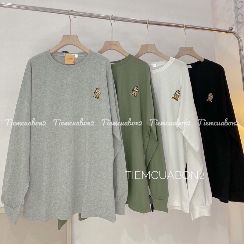 [GIÁ HUỶ DIỆT] Áo Thun Dài Tay Thêu Chất Coton Su Form Unisex Nam Nữ Ulzzang Nhiều Màu